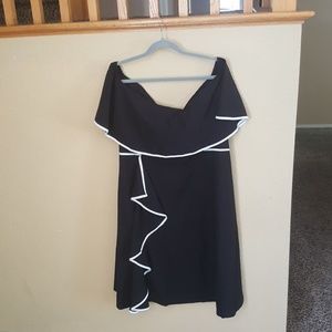 Black with white ruffle dress